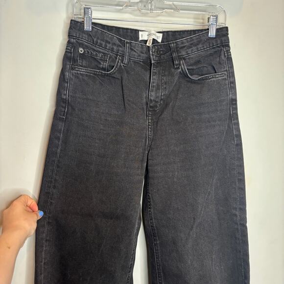 Mango Culotte Cropped High Waist Black Jeans - Picture 8 of 9